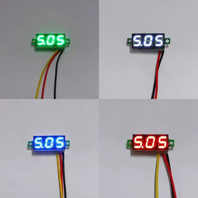 Alt view image 2 of 3 - Voltage Tester, 2.5V-30V Mini Digital DC Voltmeter with 0.28 inch LED Display (5 Pcs)