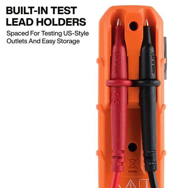 Alt view image 5 of 6 - ET45 Digital AC/DC Voltage Tester, 12-240V AC, 32-330V DC, LED Illumination, DC Polarity, Auto Off, CATIII 350V-Class 2-Double Insulation, IP44 Dust & Water Resistant, No Batteries Needed
