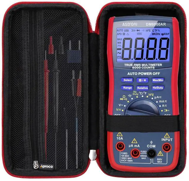 Main image of Case Compatible with AstroAI TRMS 6000 Digital Multimeter Analyzer Counts Volt Meter, Portable Hard Storage Bag for Accessories (Case Only)