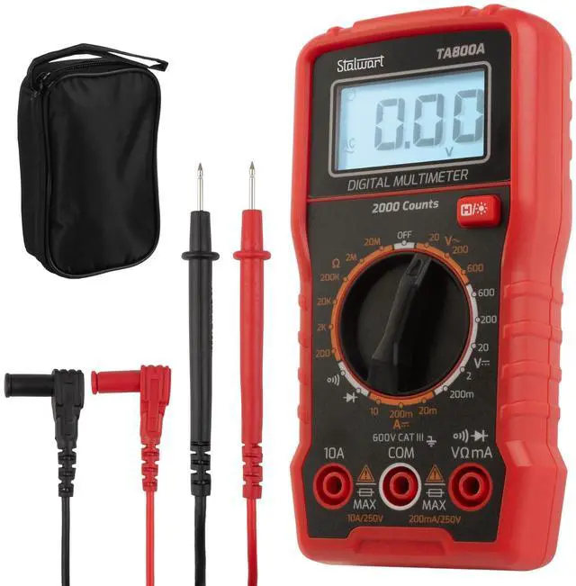 Main image of Multimeter Voltage Tester - Digital Volt Meter with Backlit Display and Needle Probes for AC/DC Voltage, DC Current, and Wire Continuity by