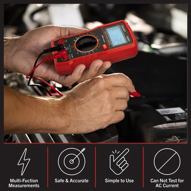 Alt view image 3 of 7 - Multimeter Voltage Tester - Digital Volt Meter with Backlit Display and Needle Probes for AC/DC Voltage, DC Current, and Wire Continuity by