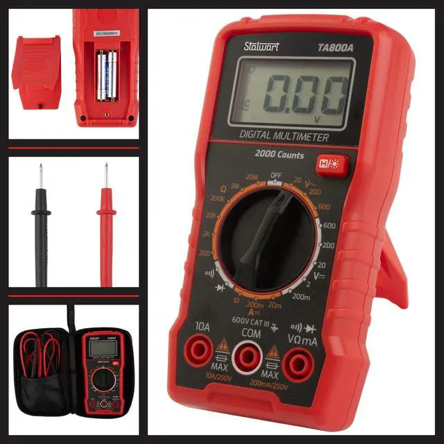 Alt view image 5 of 7 - Multimeter Voltage Tester - Digital Volt Meter with Backlit Display and Needle Probes for AC/DC Voltage, DC Current, and Wire Continuity by