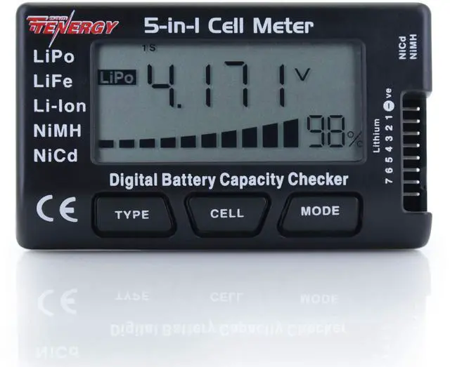 Main image of 5-in-1 Battery Meter, Intelligent Cell Meter Digital Battery Checker/Balancer for LiPo / LiFePO4 / Li-ion/NiCd/NiMH Battery Packs