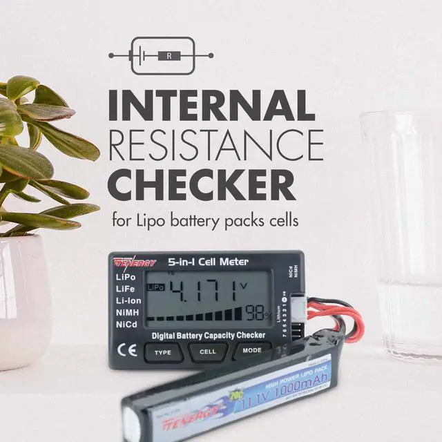 Alt view image 4 of 7 - 5-in-1 Battery Meter, Intelligent Cell Meter Digital Battery Checker/Balancer for LiPo / LiFePO4 / Li-ion/NiCd/NiMH Battery Packs