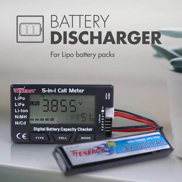 Alt view image 6 of 7 - 5-in-1 Battery Meter, Intelligent Cell Meter Digital Battery Checker/Balancer for LiPo / LiFePO4 / Li-ion/NiCd/NiMH Battery Packs