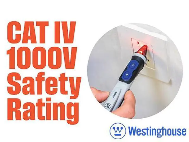 Alt view image 3 of 6 - Dual Range Non-Contact Voltage Tester with Pen, Flashlight, & Worklight, 12V-1000V AC, IP67 Dust & Waterproof, Audible and Flashing LED Alarms, Pocket Clip, CAT IV Rating