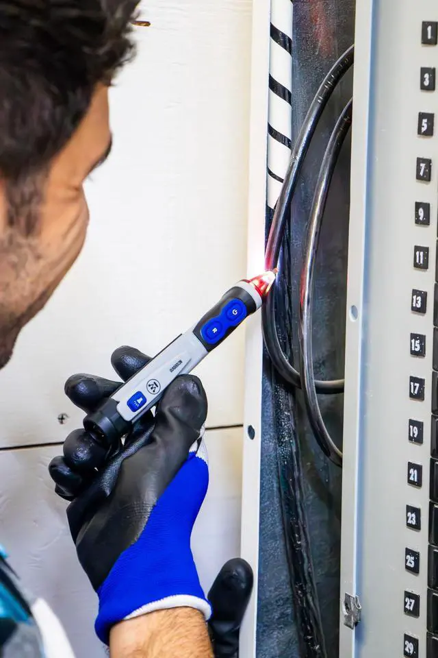 Alt view image 4 of 6 - Dual Range Non-Contact Voltage Tester with Pen, Flashlight, & Worklight, 12V-1000V AC, IP67 Dust & Waterproof, Audible and Flashing LED Alarms, Pocket Clip, CAT IV Rating
