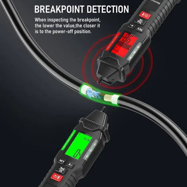 Alt view image 5 of 7 - Non-Contact Voltage Tester 12V/70V-1000V with Breakpoint Finder