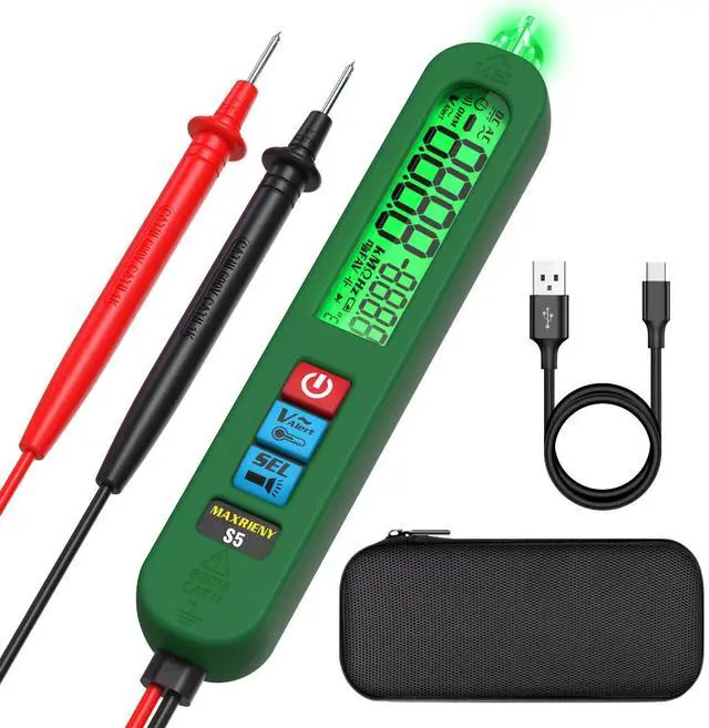 Main image of Smart Digital Multimeter Tester Rechargeable Pen-Type Voltmeter Diode Resistance Continuity Frequency V-Alert Live Check Voltage Tester with Flashlight