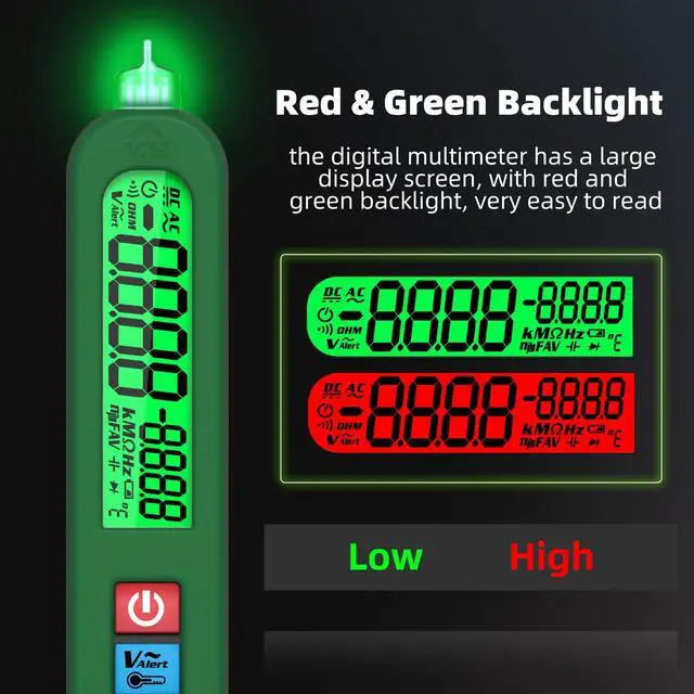 Alt view image 3 of 7 - Smart Digital Multimeter Tester Rechargeable Pen-Type Voltmeter Diode Resistance Continuity Frequency V-Alert Live Check Voltage Tester with Flashlight