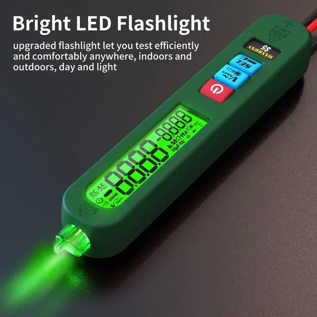 Alt view image 4 of 7 - Smart Digital Multimeter Tester Rechargeable Pen-Type Voltmeter Diode Resistance Continuity Frequency V-Alert Live Check Voltage Tester with Flashlight