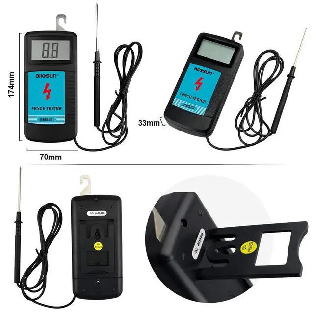 Alt view image 4 of 7 - Electric Fence Tester Fault Finder Digital Electric Fence Voltage Tester Max 9.9kv, Blue (EM555)