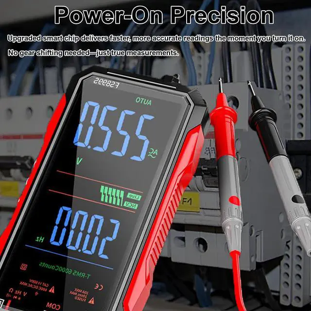Alt view image 3 of 7 - 2026 Upgraded FS899L Digital Multimeter, 6000 Counts True RMS Auto-Ranging AC/DC Voltage Tester, NCV Capacitance Meter, USB-C Rechargeable Color Screen with 2 Alligator Clips