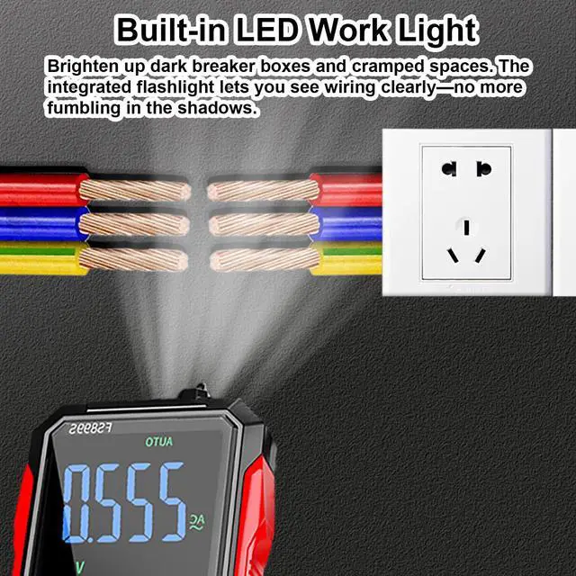 Alt view image 6 of 7 - 2026 Upgraded FS899L Digital Multimeter, 6000 Counts True RMS Auto-Ranging AC/DC Voltage Tester, NCV Capacitance Meter, USB-C Rechargeable Color Screen with 2 Alligator Clips