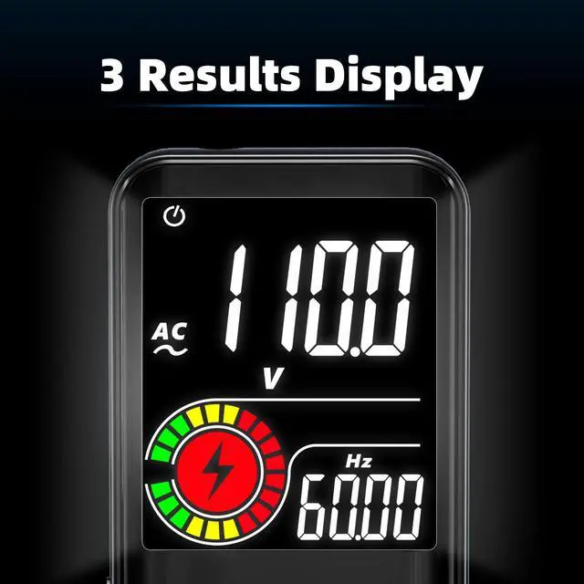 Alt view image 4 of 7 - Smart Digital Multimeter 9999 Counts Pocket Voltmeter, Rechargeable with 3 Results Display, Capacitance Diode Duty Cycle Resistance Hz V-Alert Voltage Tester