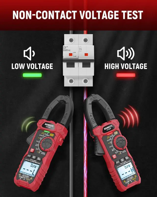 Alt view image 7 of 7 - Inrush Digital Clamp Meter 1000A with Backlit; Multimeter TRMS 6000 Counts, Amp Voltage Tester with VFD, LOZ Mode; Measures AC/DC Current Voltage Temperature Resistance NCV - Upgraded Screen