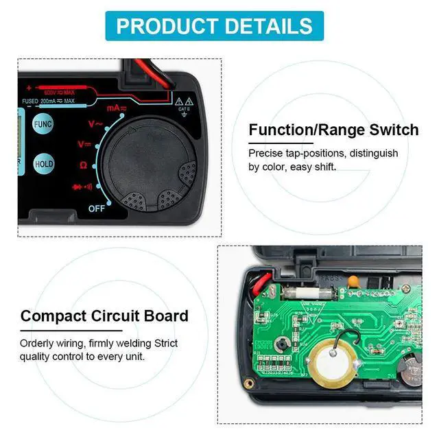 Alt view image 4 of 7 - Pocket Size Compact Digital Multimeter Auto Range Multi Continuity Tester (EM3082 (auto Range))