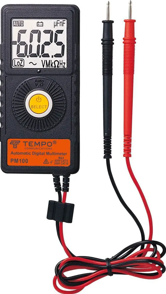 Main image of Communications PM100 Ultra Portable Pocket Multimeter | Auto Ranging, 6000 Count | Measure AC DC Voltage, AC DC Current, Resistance, Continuity, Capacitance, Electric Field, Frequency