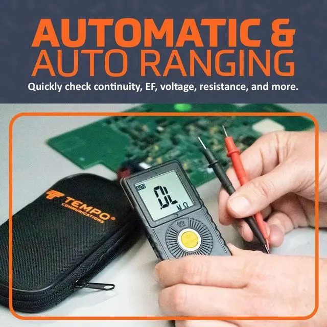 Alt view image 3 of 7 - Communications PM100 Ultra Portable Pocket Multimeter | Auto Ranging, 6000 Count | Measure AC DC Voltage, AC DC Current, Resistance, Continuity, Capacitance, Electric Field, Frequency