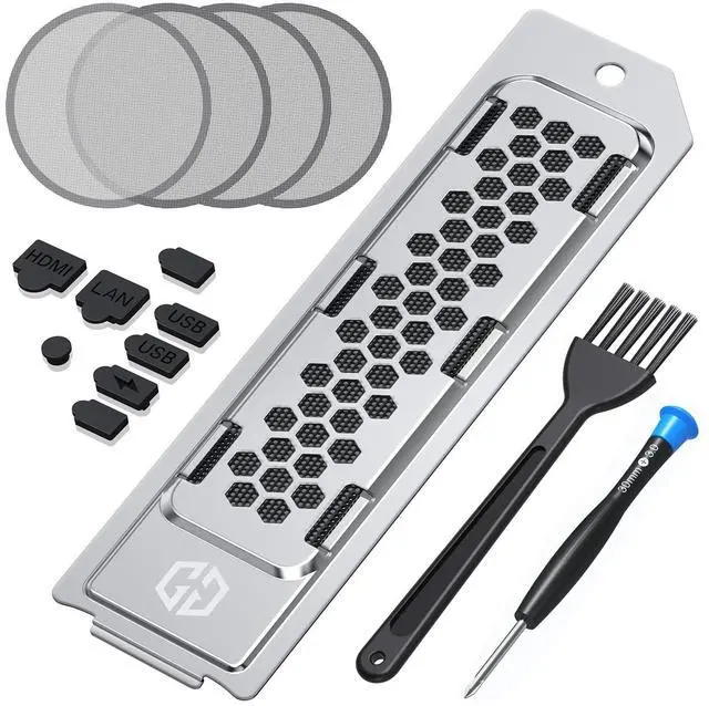 Main image of Cooling & Dust Protection Upgrade for PS5 Pro/PS5 Slim, PS5 Pro/Slim M.2 SSD Heatsink Cover with Fan Dust Filter and Port Plugs, Prevent Overheating and Dust Buildup (PS5 Pro/PS5 Slim)