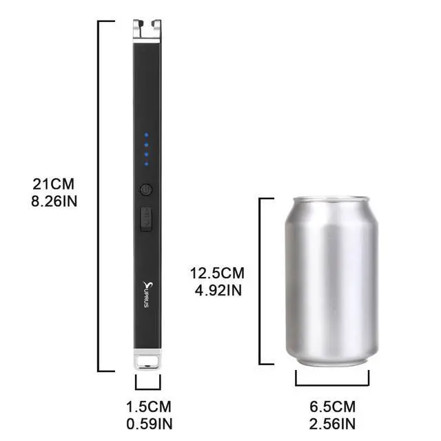 Alt view image 7 of 7 - Electric Arc Lighter Windproof Flameless Rechargeable USB Lighter with Safety Lock for Home Kitchen BBQ Candle