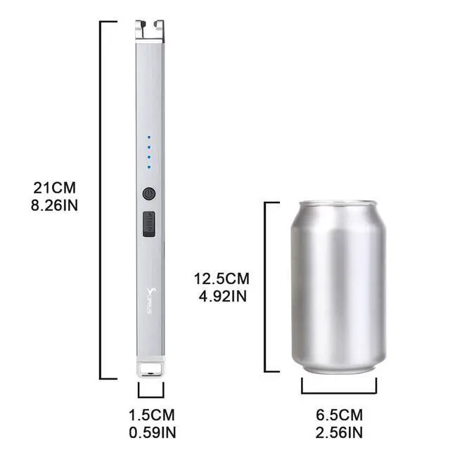 Alt view image 7 of 7 - Electric Arc Lighter Windproof Flameless Rechargeable USB Lighter with Safety Lock for Home Kitchen BBQ Candle