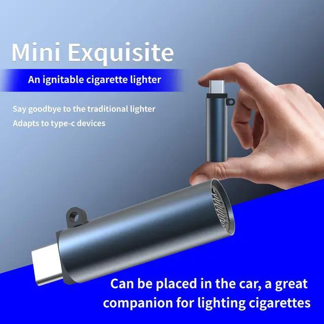 Alt view image 2 of 7 - Electric Lighter, USB C Lighter, Mini Version, Flameless Windproof, Mens Gift (Wide Mouth)