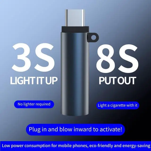 Alt view image 7 of 7 - Electric Lighter, USB C Lighter, Mini Version, Flameless Windproof, Mens Gift (Wide Mouth)