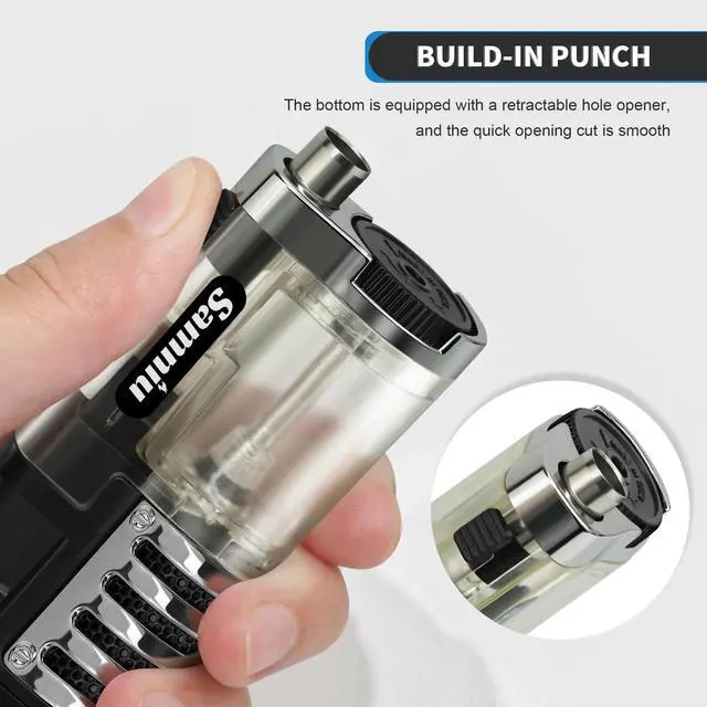 Alt view image 4 of 7 - Pack of 2 Torch Lighter, Triple Jet Flames, Visible Gas Tank, Windproof Butane Refill Pocket Lighters for Candle, Mens Gift (Gas not Included)
