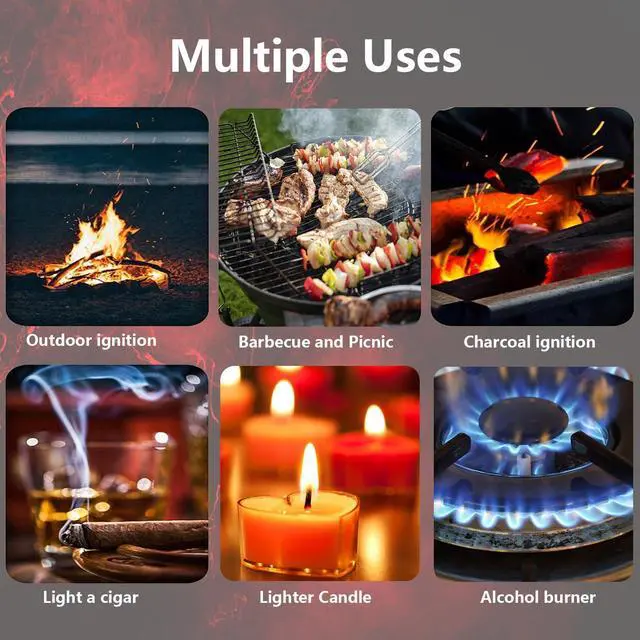 Alt view image 7 of 7 - Creative Matchstick Lighter, Open Flame Lighter Refillable Novelty Lighter Adjustable Metal Lighter Unique Gift for Men Women BBQ, Fireplaces, Camping, Clear