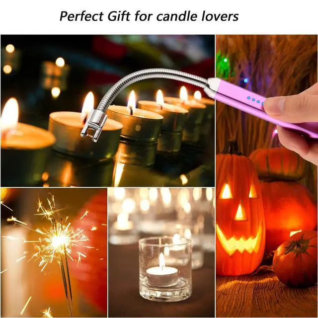 Alt view image 6 of 7 - Electric Candle Lighter, Valentine's Day Gifts for Women Mom Men Wife, USB Arc Rechargeable Windproof Long Lighter for Candle BBQ Birthday Housewarming Gift Idals