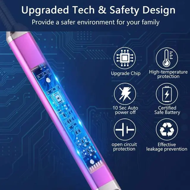 Alt view image 3 of 7 - Electric Candle Lighter, Valentine's Day Gifts for Women Mom Men Wife, USB Arc Rechargeable Windproof Long Lighter for Candle BBQ Birthday Housewarming Gift Idals