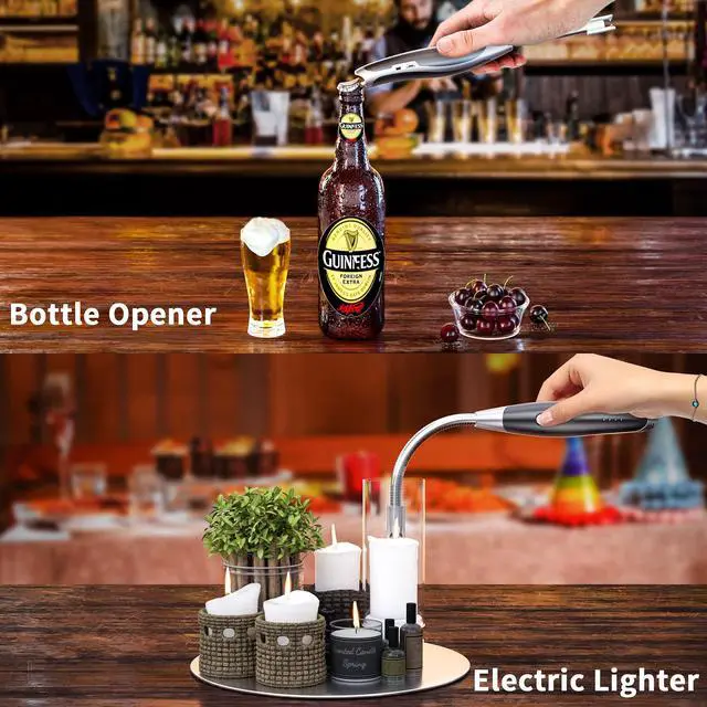 Alt view image 3 of 7 - Electric Lighter - Rechargeable Long Neck Lighter with LED Flashlight for Candles, Camping & BBQ