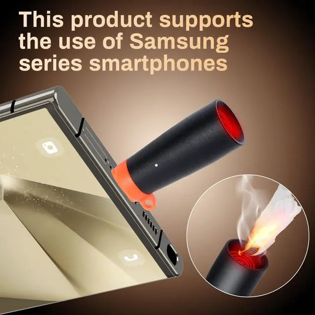 Alt view image 2 of 7 - Portable and Lightweight USB Type-C Electric Lighter, which has no Flame, no Gas, no Battery and is Windproof, use to Connecting The Charging Port of The Mobile Phone. (Black)