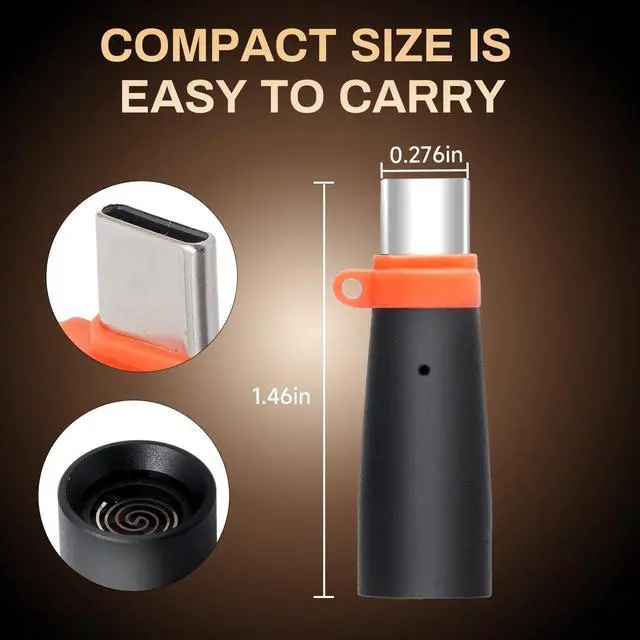 Alt view image 6 of 7 - Portable and Lightweight USB Type-C Electric Lighter, which has no Flame, no Gas, no Battery and is Windproof, use to Connecting The Charging Port of The Mobile Phone. (Black)
