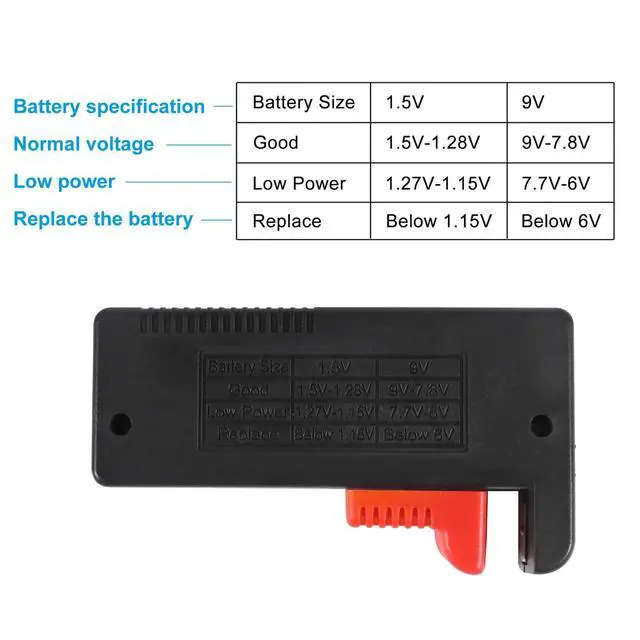 Alt view image 4 of 7 - Universal Battery Tester LCD Digital Battery Checker for AA AAA 9V 1.5V 3.7V 1.2-4.8V Batteries, Household Battery Life Level Monitor Power Meter