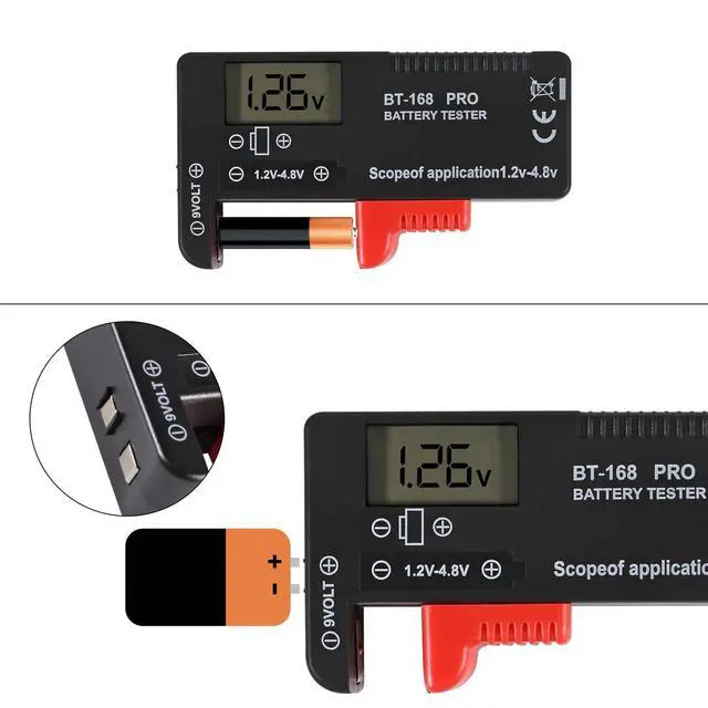 Alt view image 5 of 7 - Universal Battery Tester LCD Digital Battery Checker for AA AAA 9V 1.5V 3.7V 1.2-4.8V Batteries, Household Battery Life Level Monitor Power Meter