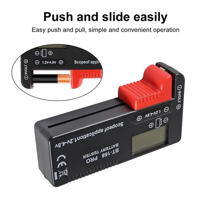 Alt view image 6 of 7 - Universal Battery Tester LCD Digital Battery Checker for AA AAA 9V 1.5V 3.7V 1.2-4.8V Batteries, Household Battery Life Level Monitor Power Meter