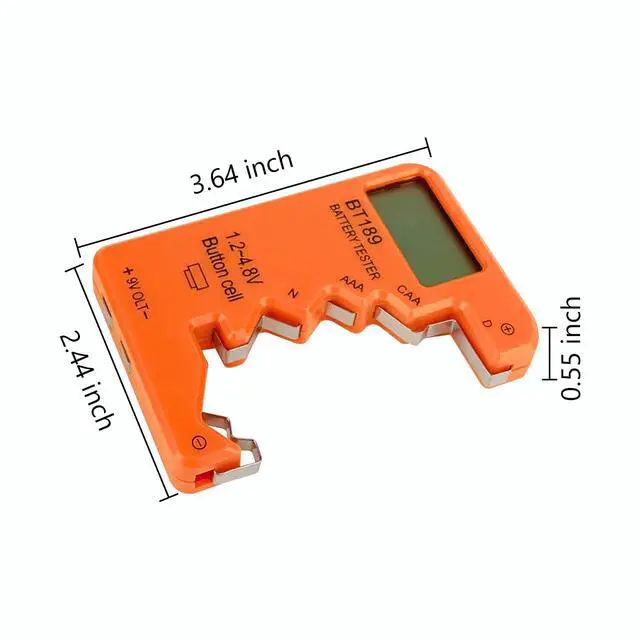 Alt view image 2 of 5 - Battery Tester Checker, Universal Battery Tester for AA AAA C D 9V 1.5V, Small Volt Checker for All Batteries - Orange Color