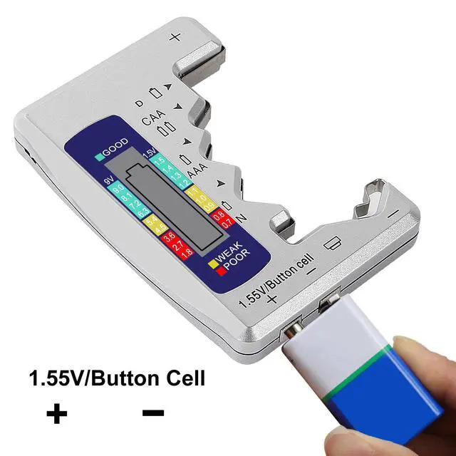 Alt view image 4 of 6 - Universal Battery Tester Digital LCD Display Multi-Purpose Battery Checker Capacity Analyzer for AA AAA C D 9V 1.5V Cranking System Tester