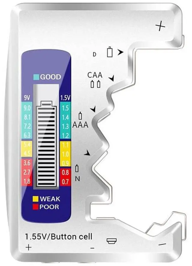 Main image of Digital Battery Tester, LCD Display Digital Checker, Universal Battery Tester Volt Tester for AA/AAA 9V Button Cell Battery Capacity Tester