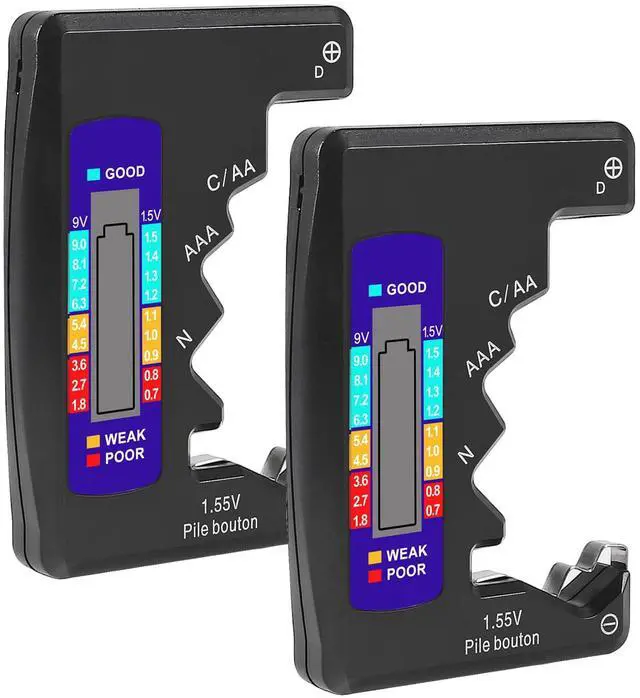 Main image of 2PACK BT-886 Battery Tester Checker BatteryTester for Battery C D 9V AA AAA 1.5V -Black