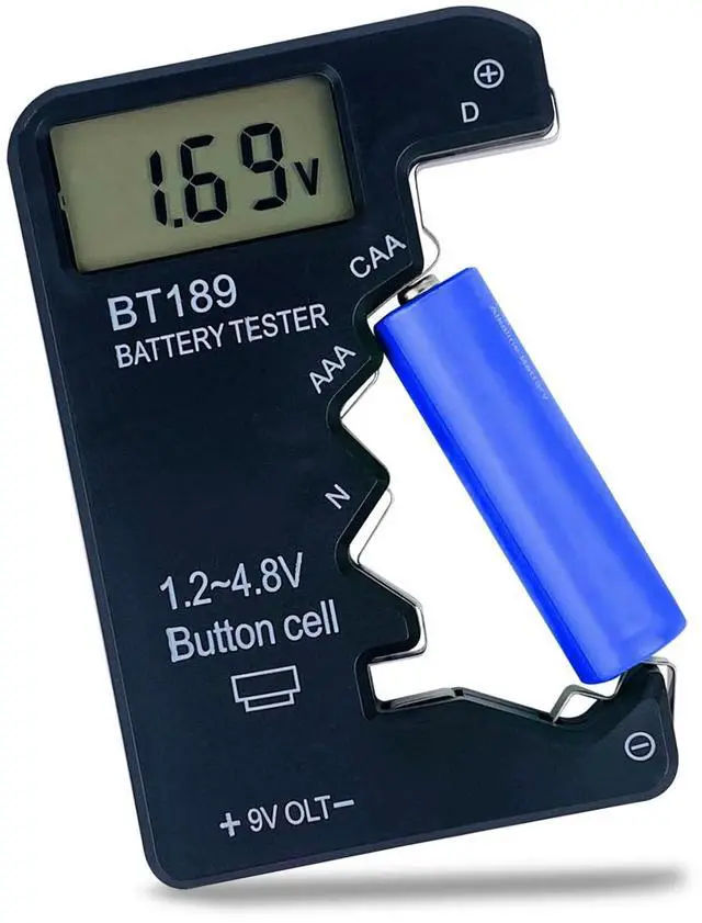 Main image of Digital Battery Tester, LCD Screen Voltage Checker for AA AAA C D 9V 1.5V Batteries, Portable Household Battery Tester Tool, Black