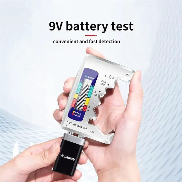 Alt view image 7 of 7 - Digital Battery Tester, LCD Display Digital Checker, Universal Battery Tester Volt Tester for AA/AAA 9V Button Cell Battery Capacity Tester