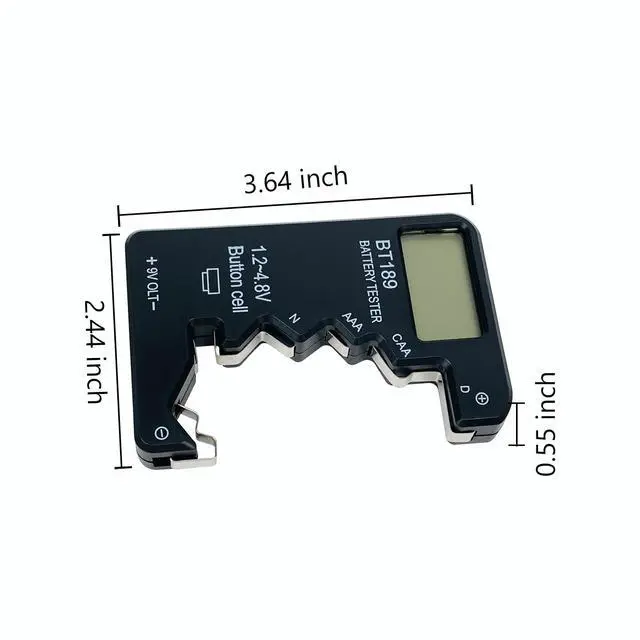 Alt view image 3 of 5 - Digital Battery Tester, LCD Screen Voltage Checker for AA AAA C D 9V 1.5V Batteries, Portable Household Battery Tester Tool, Black