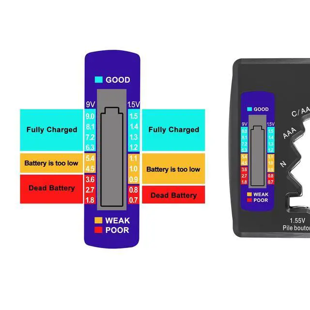 Alt view image 4 of 7 - 2PACK BT-886 Battery Tester Checker BatteryTester for Battery C D 9V AA AAA 1.5V -Black