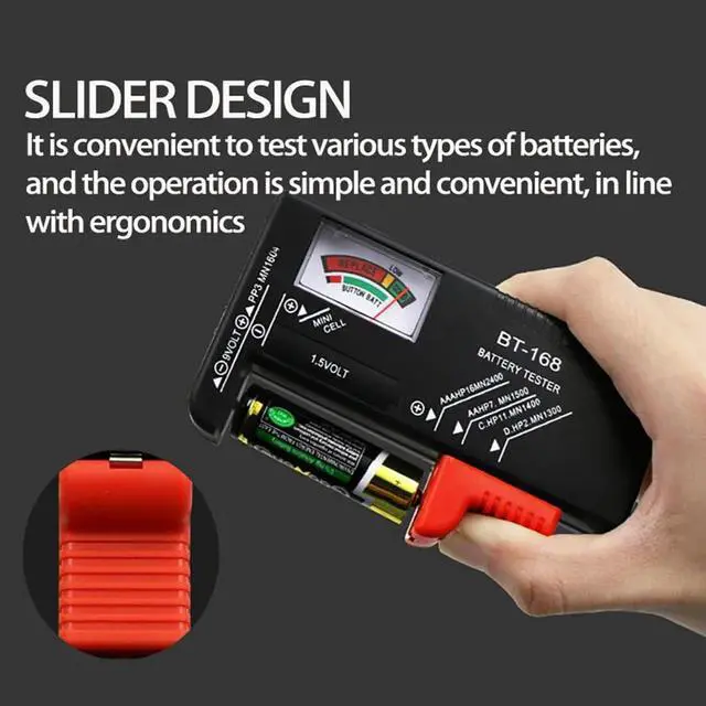 Alt view image 4 of 7 - Battery Tester Checker Battery Capacity Tester Display Checkered Analyzer Digital Universal for C AA AAA D N 9V 1.55V Button Cell Batteries
