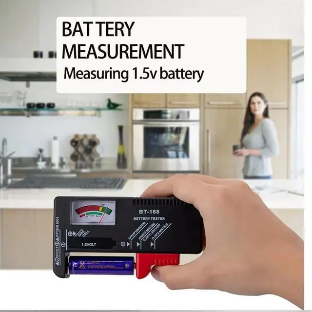 Alt view image 7 of 7 - Battery Tester Checker Battery Capacity Tester Display Checkered Analyzer Digital Universal for C AA AAA D N 9V 1.55V Button Cell Batteries