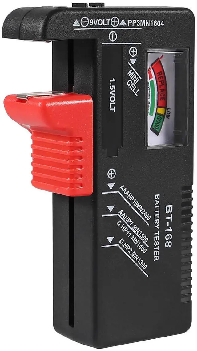 Alt view image 5 of 6 - 4Pack Battery Tester,Universal Battery Checker Small Battery Testers for AAA AA C D 9V 1.5V Button Cell Household Batteries Model BT-168