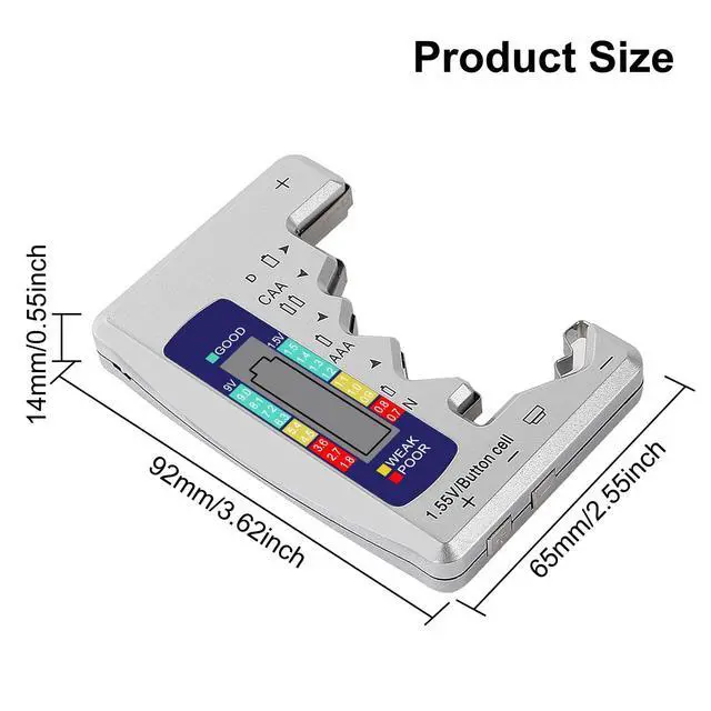 Alt view image 6 of 6 - 2Pcs Universal Battery Tester Digital LCD Display Multi-Purpose Battery Checker Capacity Analyzer for AA AAA C D 9V 1.5V Button Cell Batteries Cranking System Tester